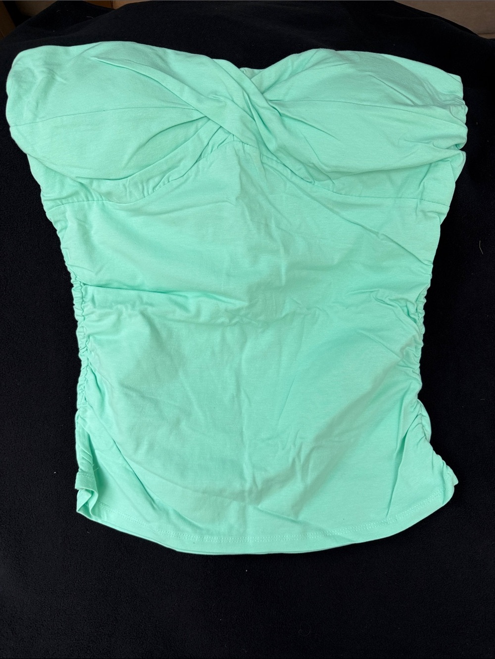 Venus Mint Twist-Front Strapless Tank